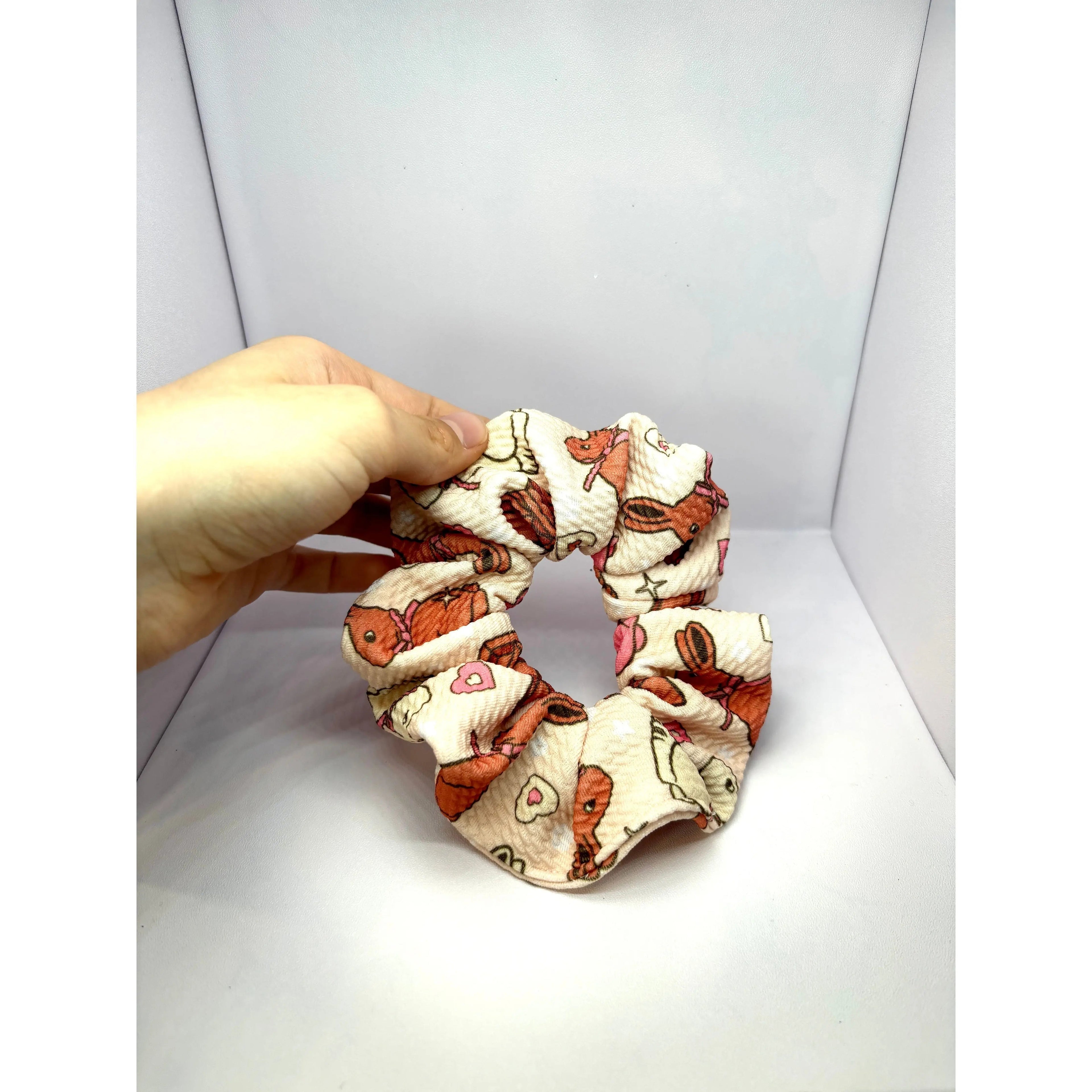 Mini Chocolate Bunny Easter Bullet Scrunchie
