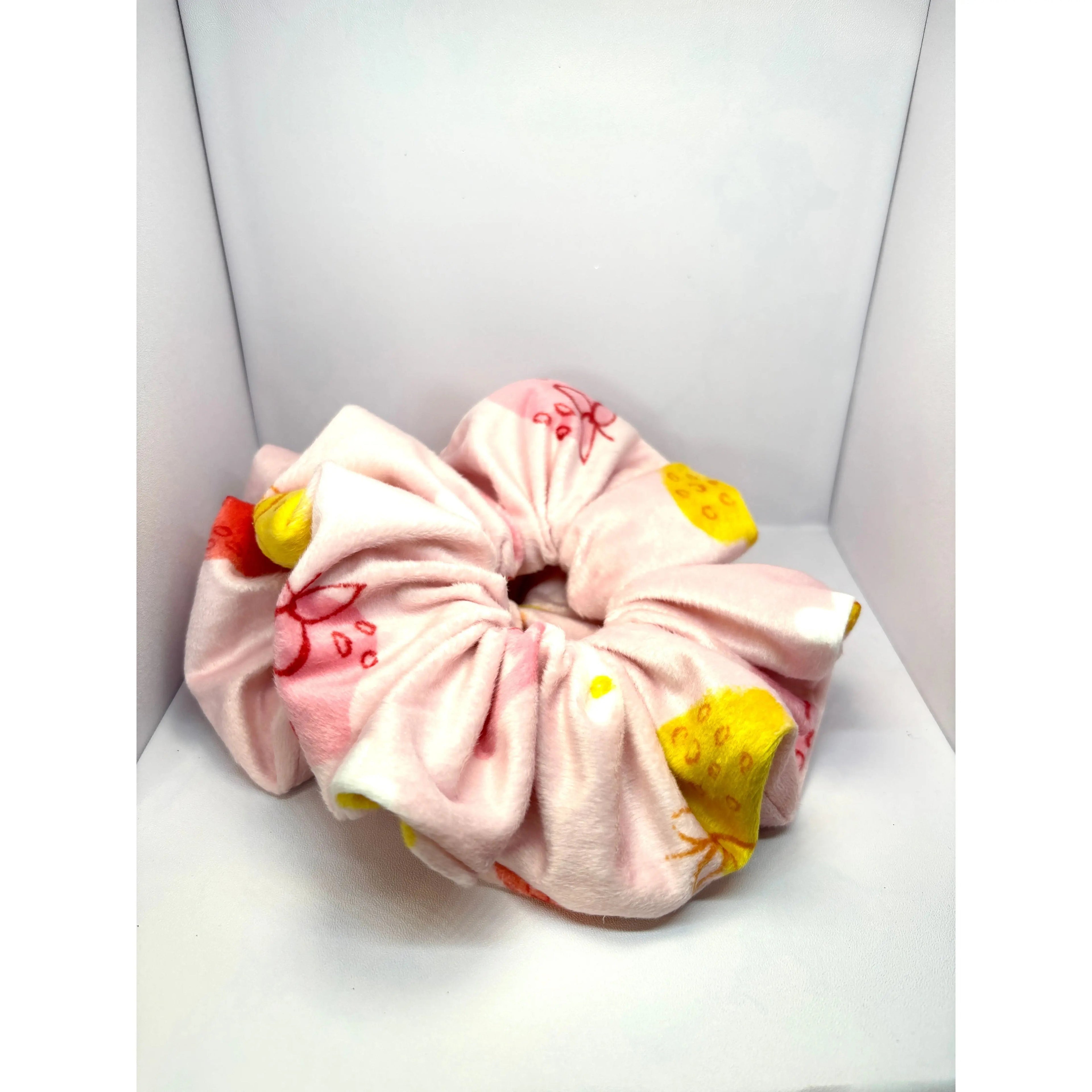 Pink Fruit Minky Scrunchie