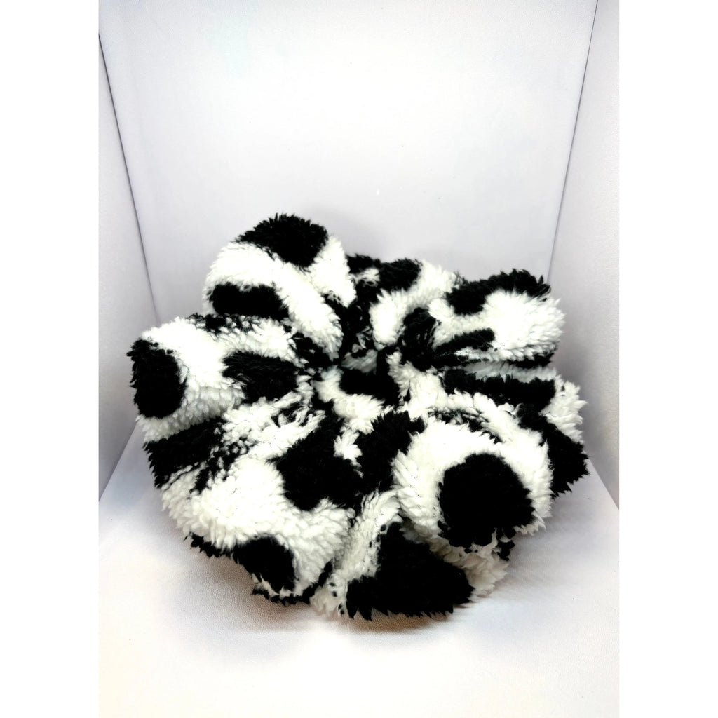 Fluffy Cow Print Scrunchie