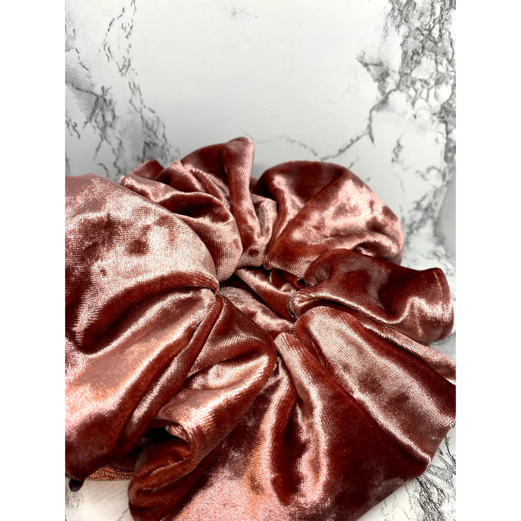 Dusty Rose Crushed Velvet Scrunchie
