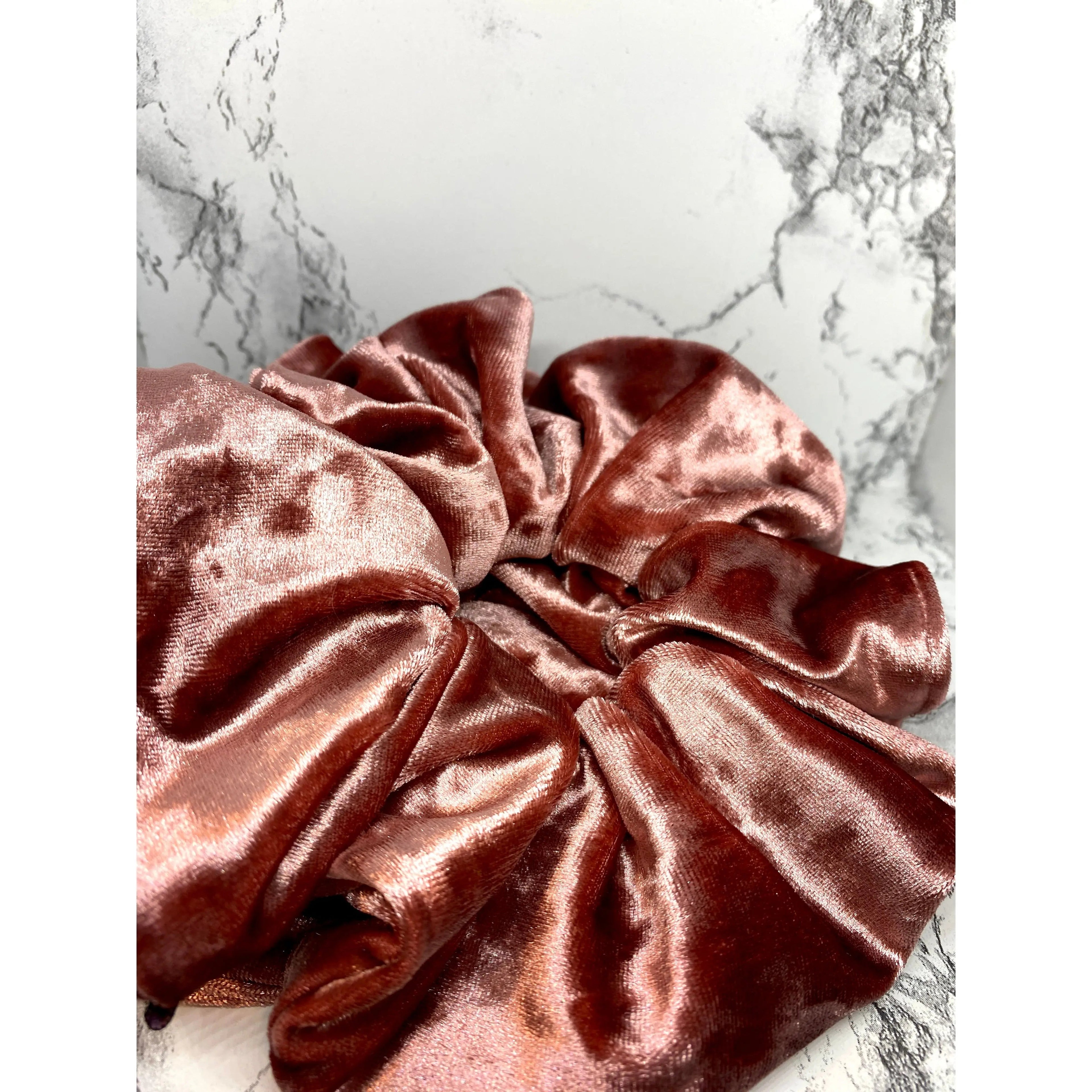 Dusty Rose Crushed Velvet Scrunchie