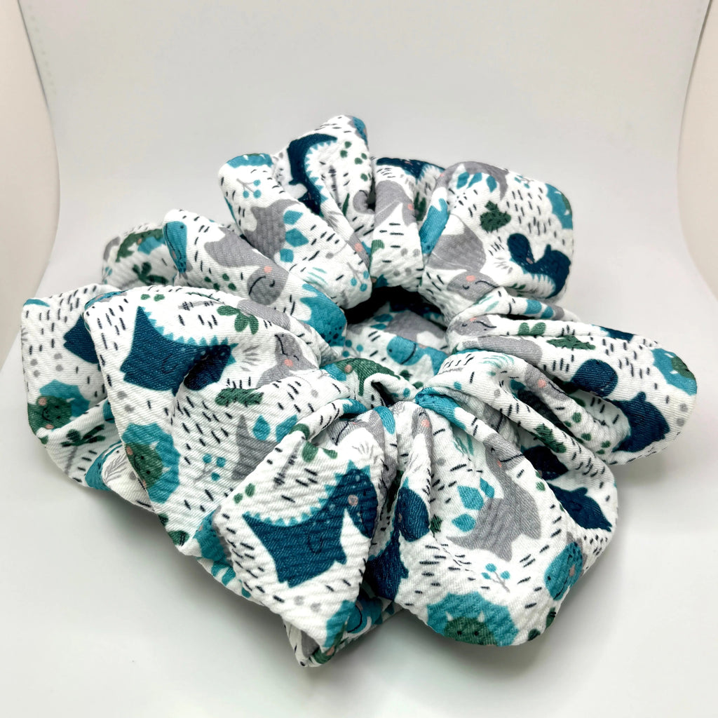 Blue Dino Bullet Scrunchie
