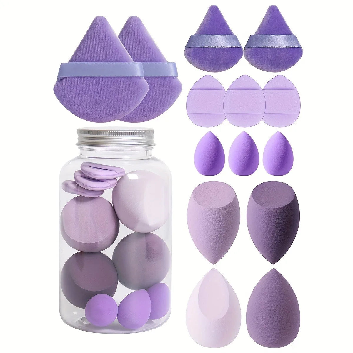 14 Pcs Purple Pink Black Make Up Set