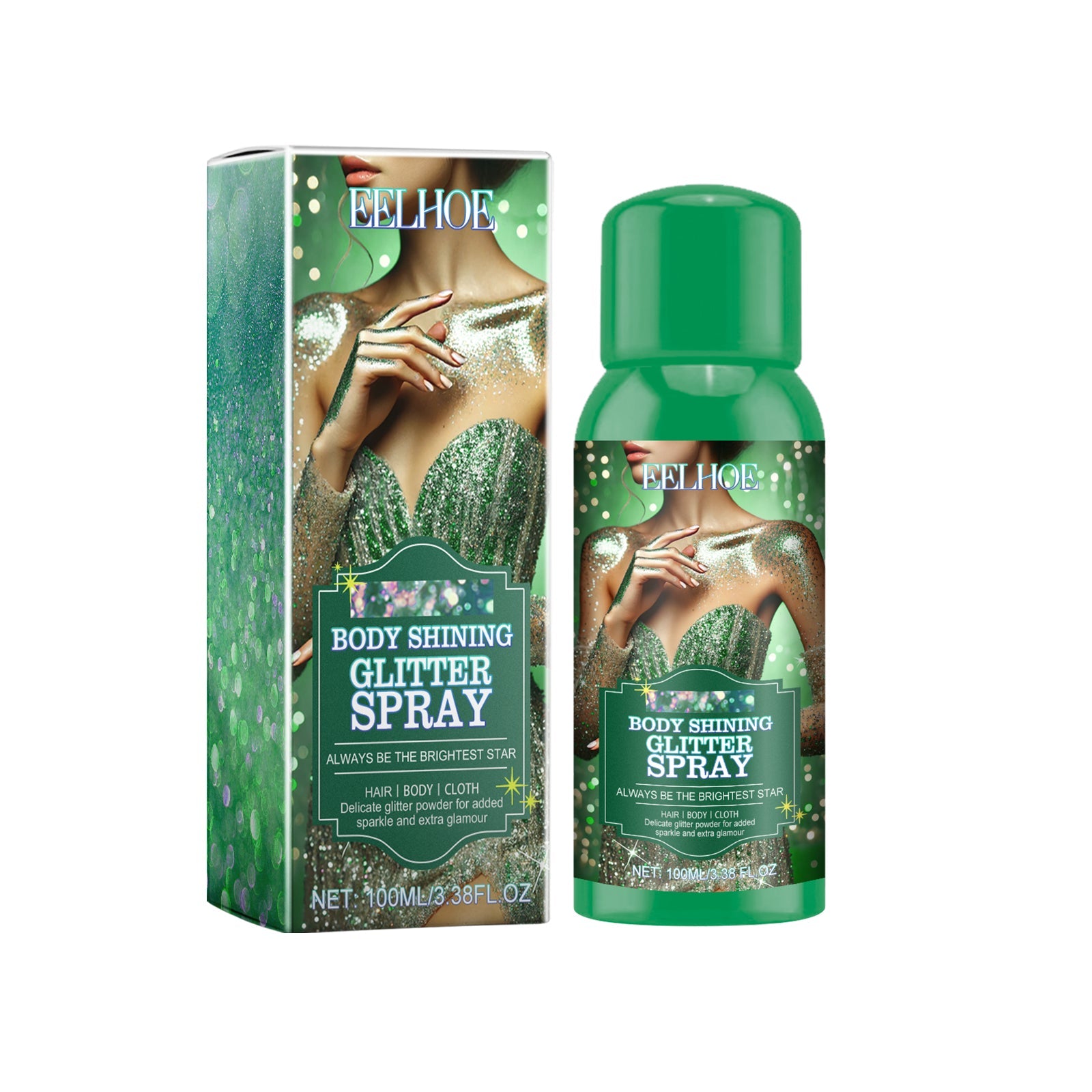 Shining Glitter Spray, Highlighter Spray Natural Stereoscopic Long-Lasting Brightening Glitter