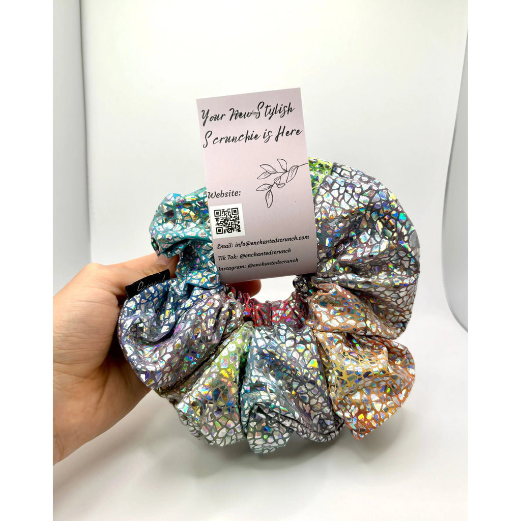 Holographic Tie Dye Mommy & Me Scrunchie Set