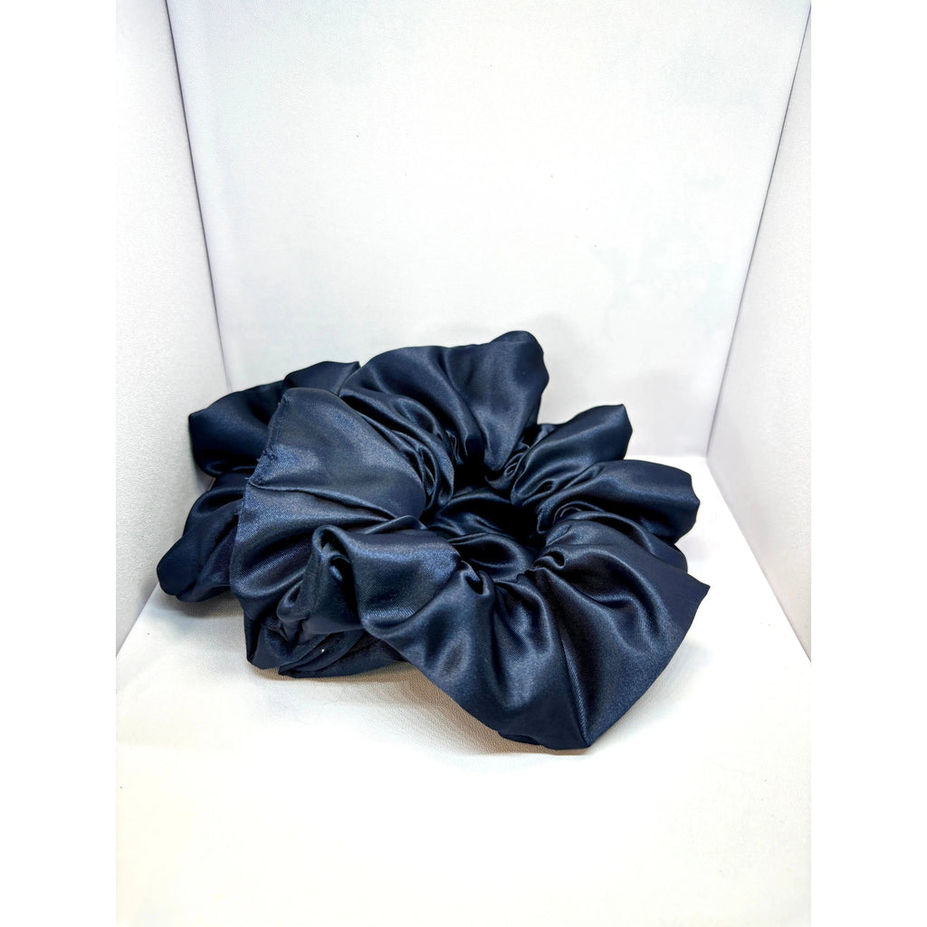 Navy Blue Silk Scrunchie