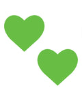 Neva Nude Temperature Reactive Heart Pasties - Neon Green