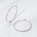 40mm Rhinestone Paved Hoop Earrings