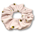 Pink Bees Ribbed Scrunchie