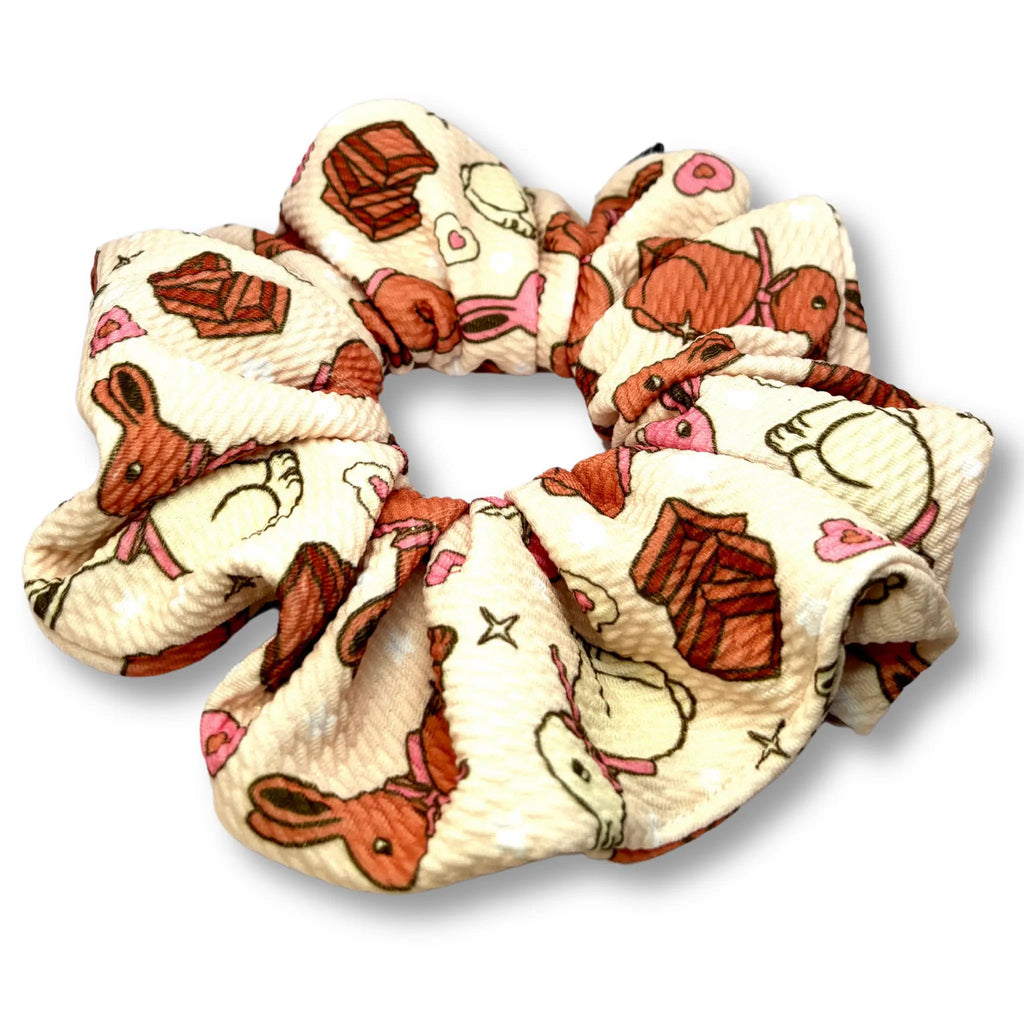 Chocolate Bunny Easter Bullet Scrunchie