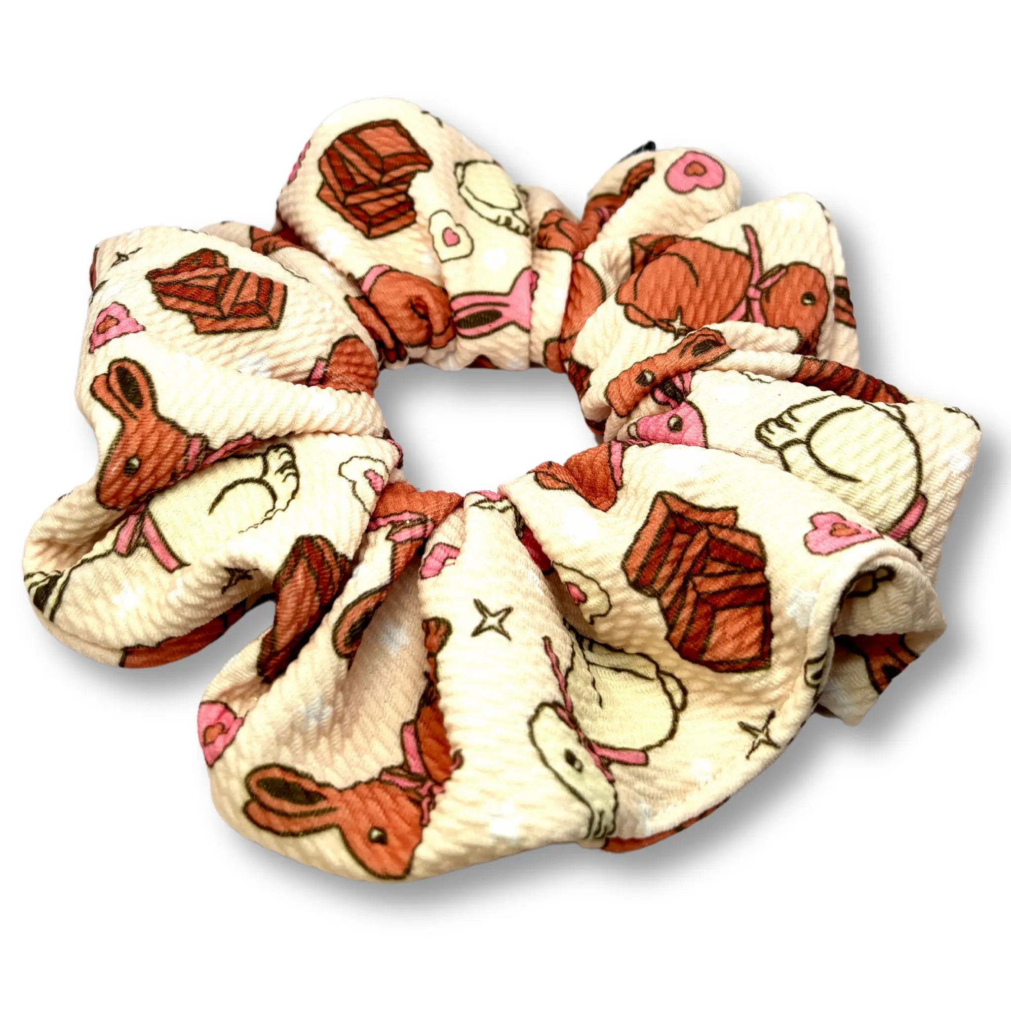 Chocolate Bunny Easter Bullet Scrunchie