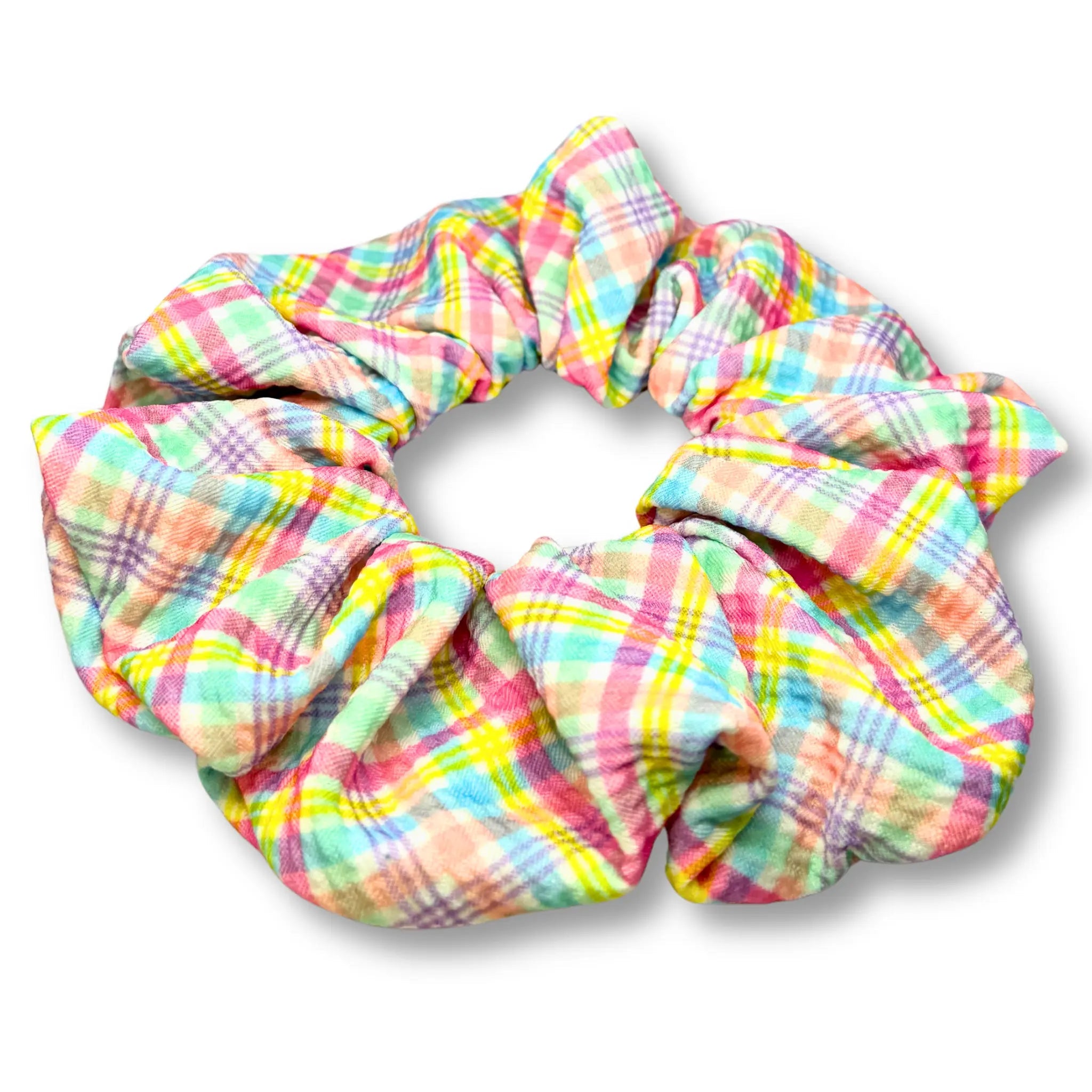 Pastel Plaid Bullet Scrunchie