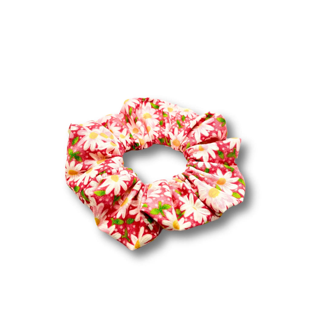 Mini Pink Daisy Summer Scrunchie