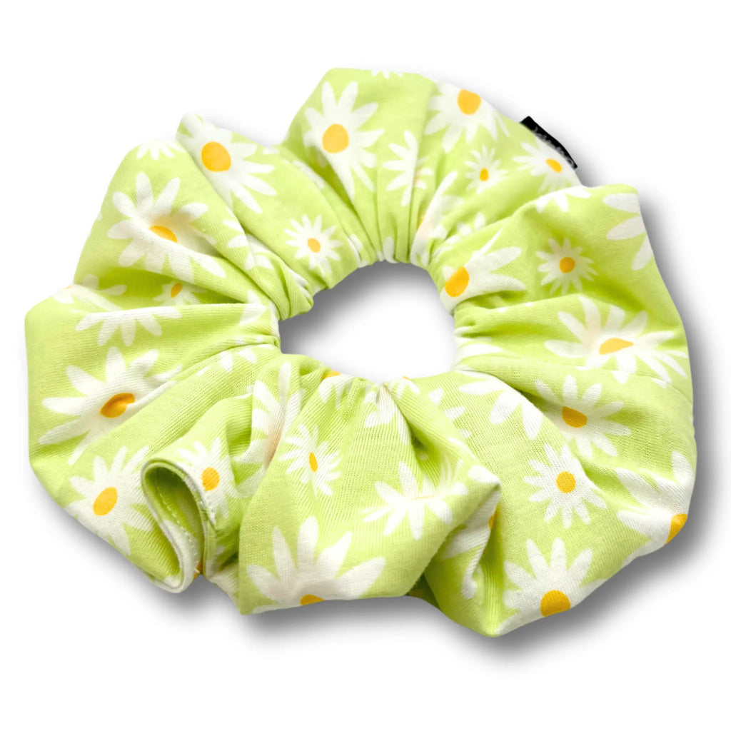 Green Daisy Summer Scrunchie