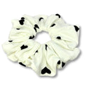 White Heart Ribbed Scrunchie