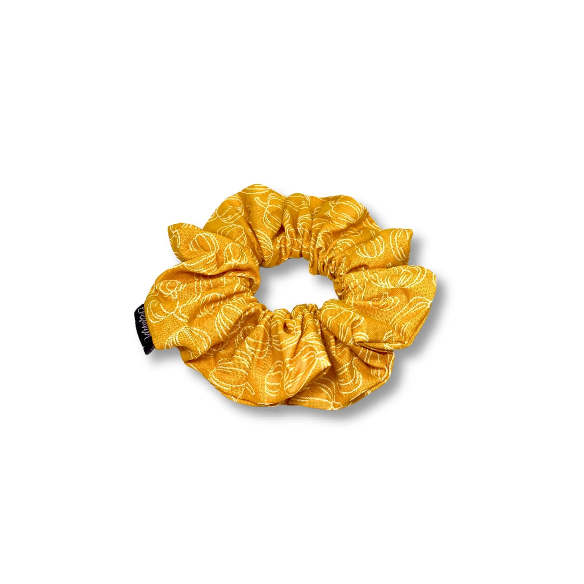Mini Yellow Pumpkin Fall Scrunchie