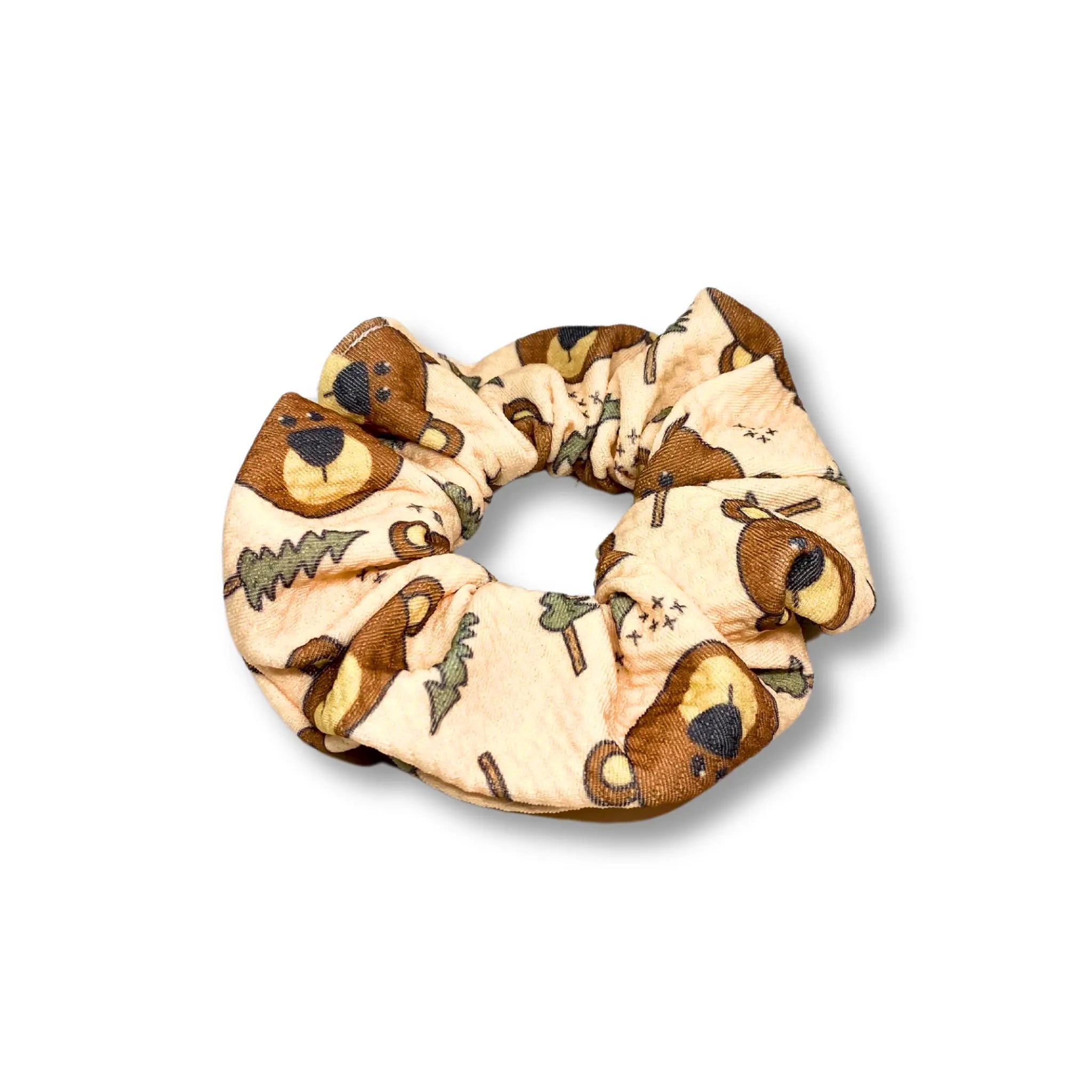 Mini Bear and Pine Tree Bullet Scrunchie
