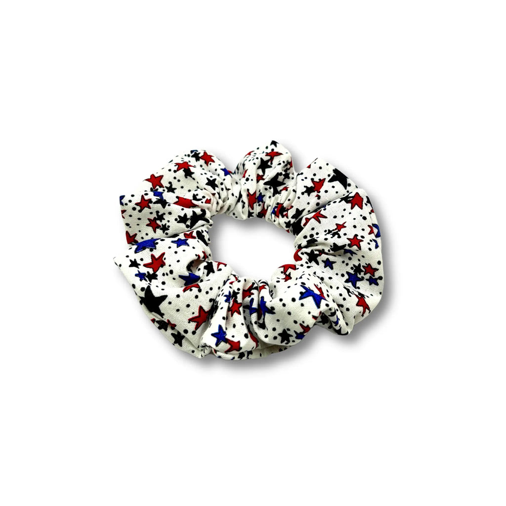 Mini White Stars 4th of July Scrunchie