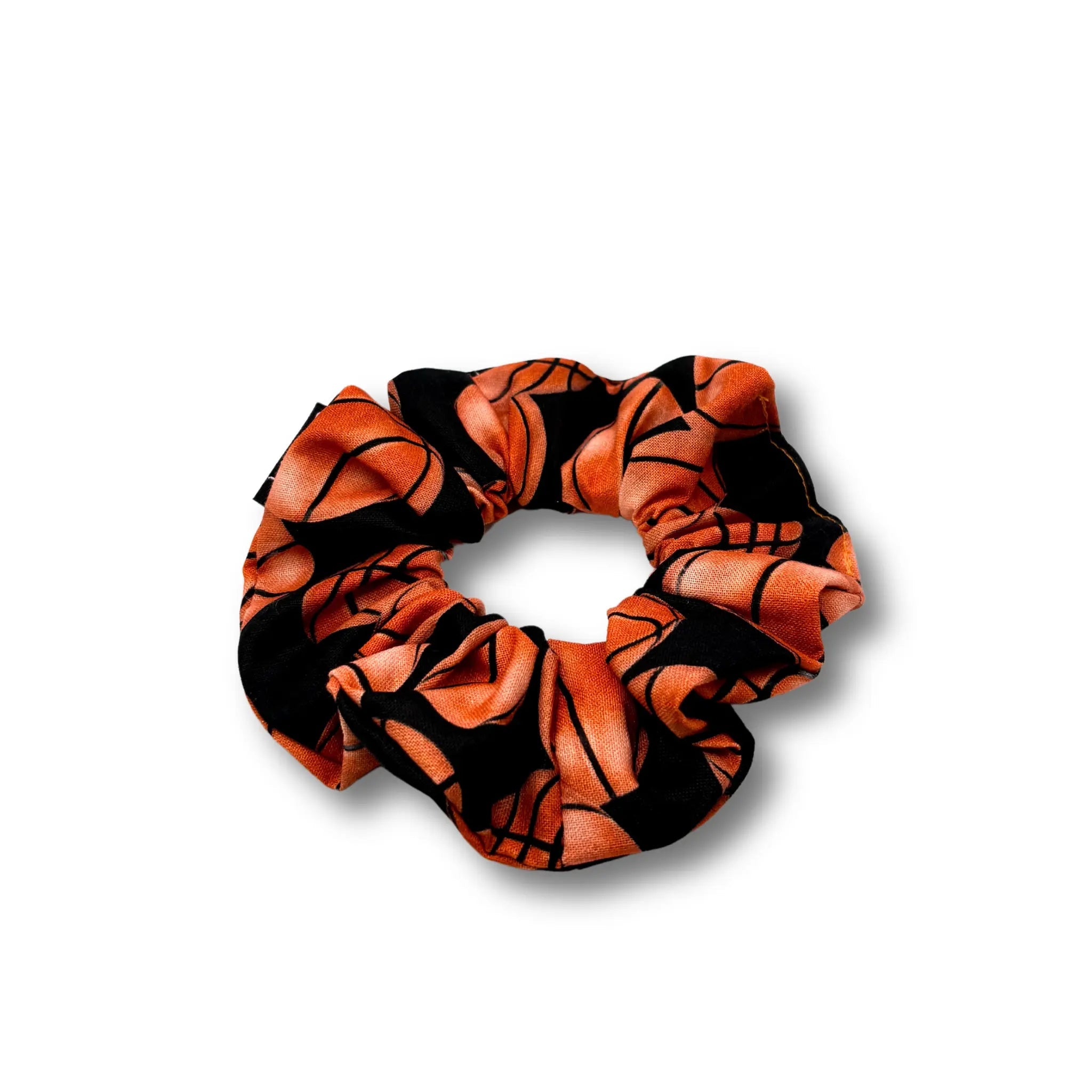 Mini Black Basketball Scrunchie