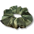 Green Camouflage Knit Scrunchie
