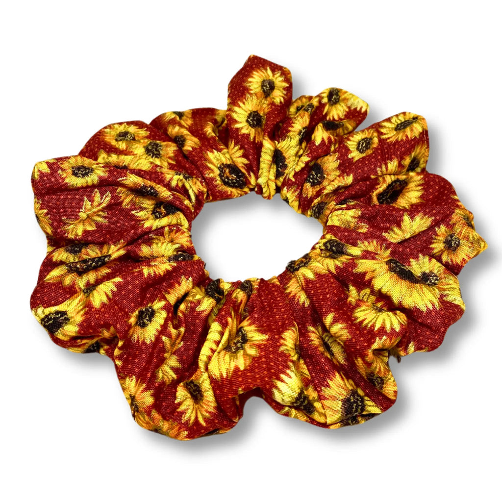 Red Sunflower Fall Scrunchie