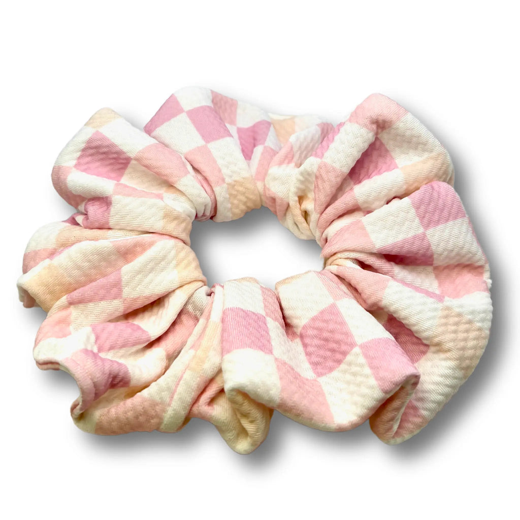 Pink Checkered Bullet Scrunchie