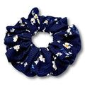 Navy Floral Ribbed Scrunchie
