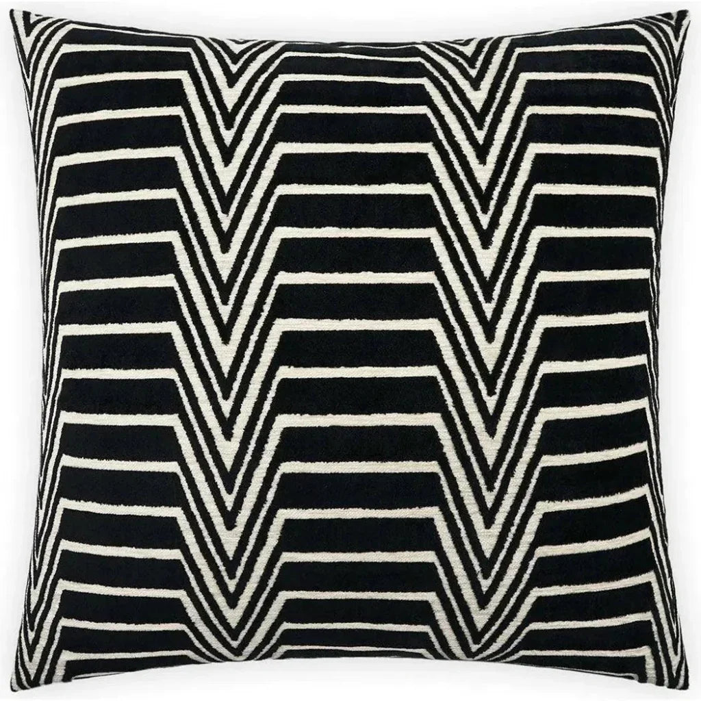 Evora Jet Black Throw Pillow With Insert