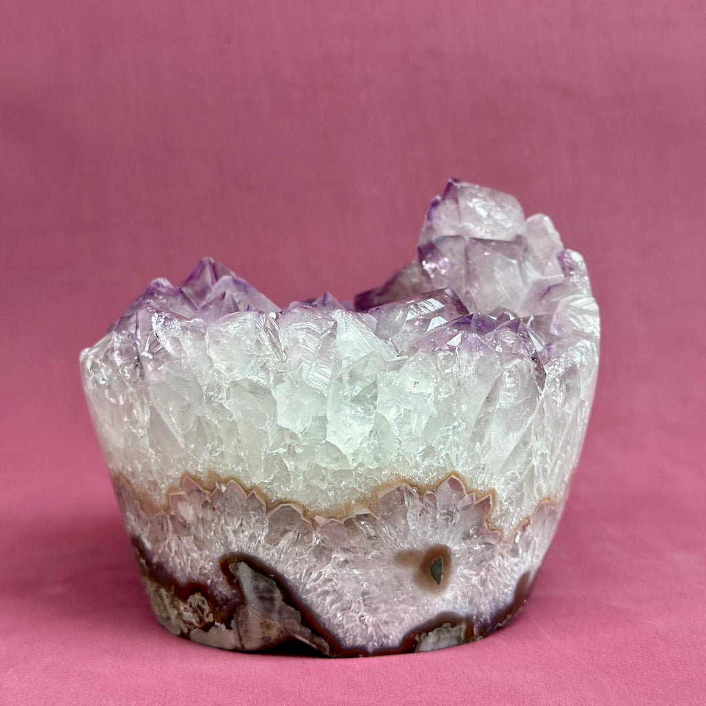 Extra Large Amethyst, Flat shaped Full polished stone, Stunning decor piece