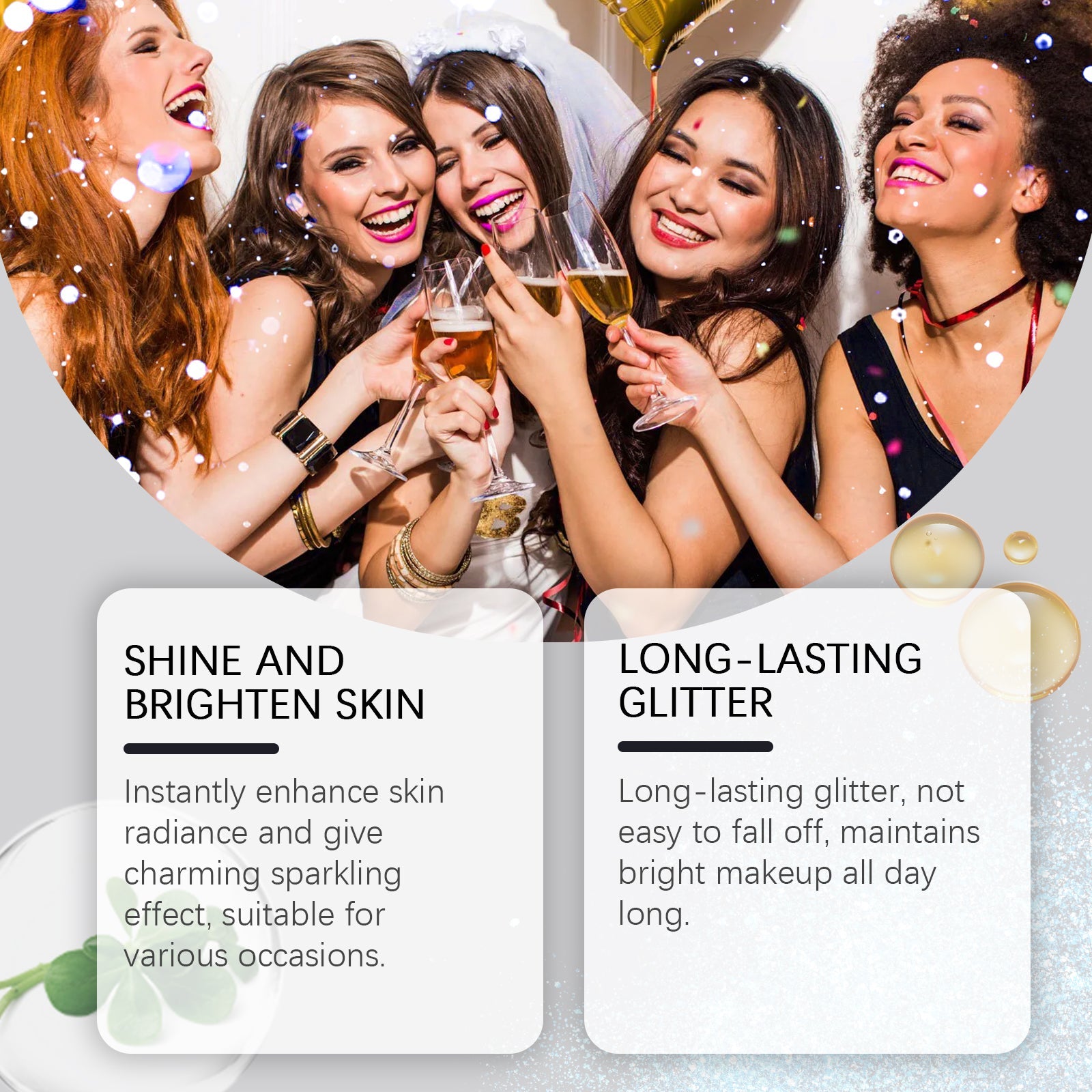 Body Glitter Spray, Body Glitter Highlight Spray Natural Stereo Long-Lasting Brightening Glitter Powder