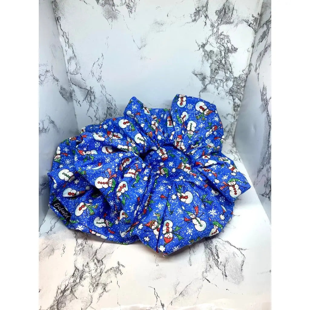 Glitter Snowman Christmas Scrunchie