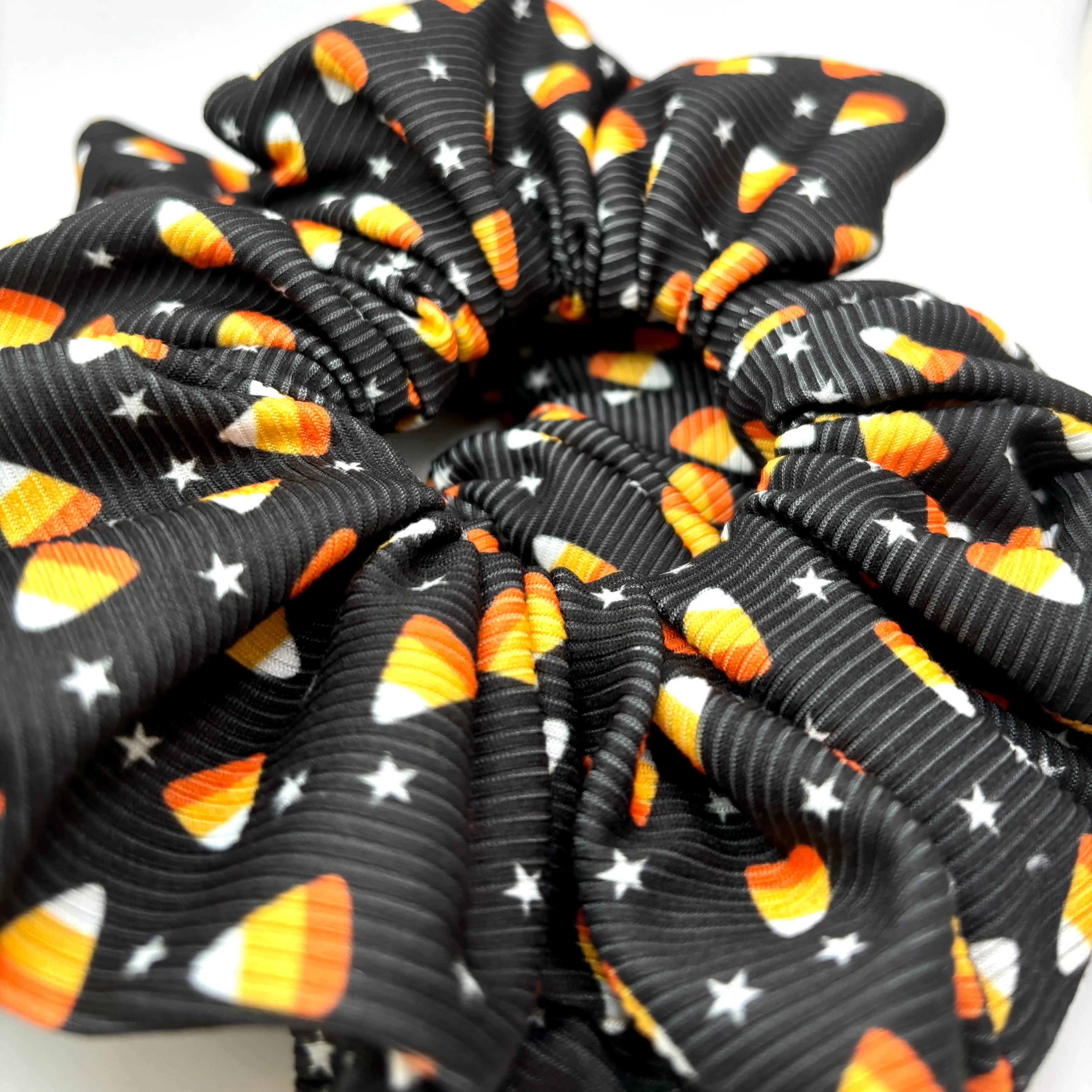 Candy Corn Ribbed Scrunchie