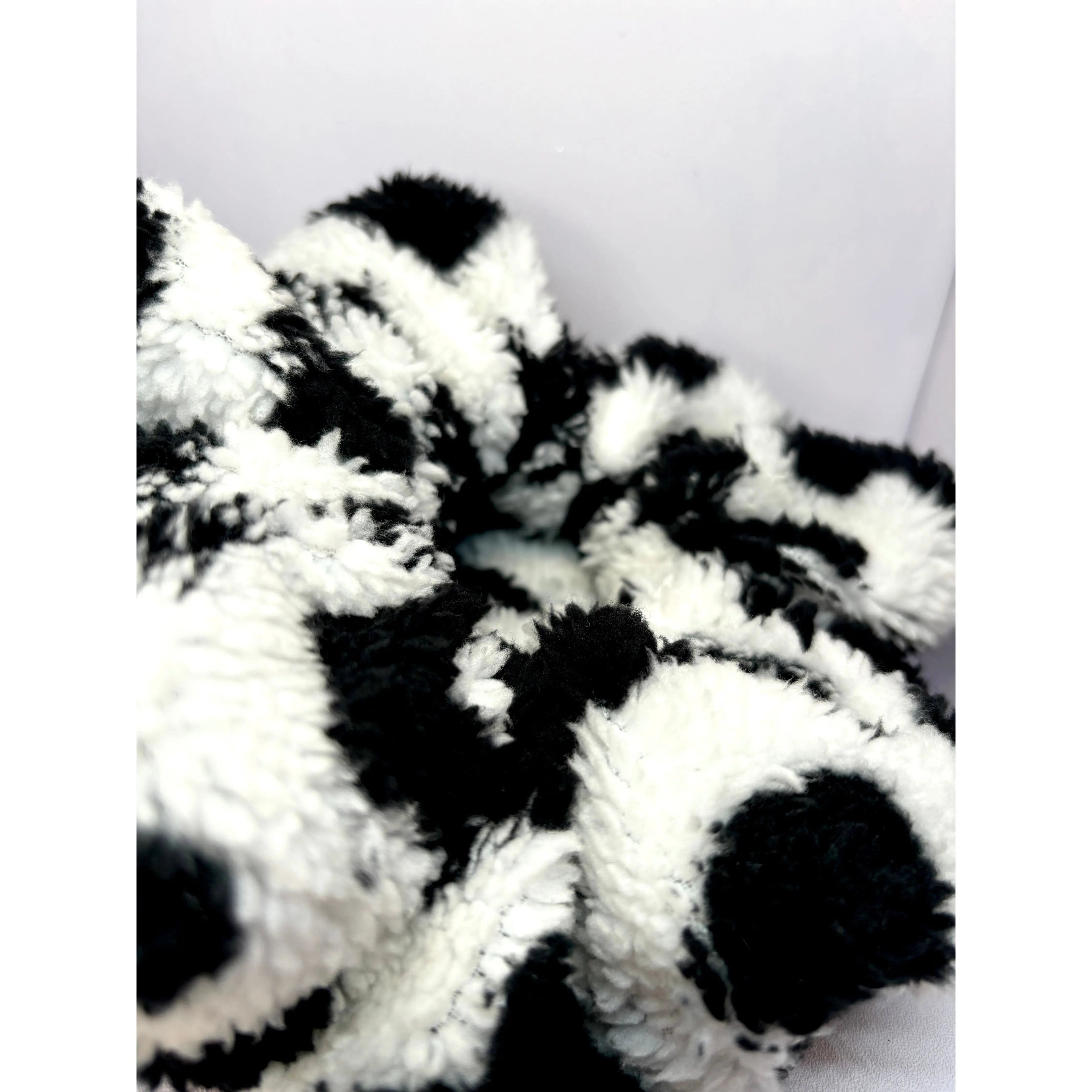 Fluffy Cow Print Scrunchie