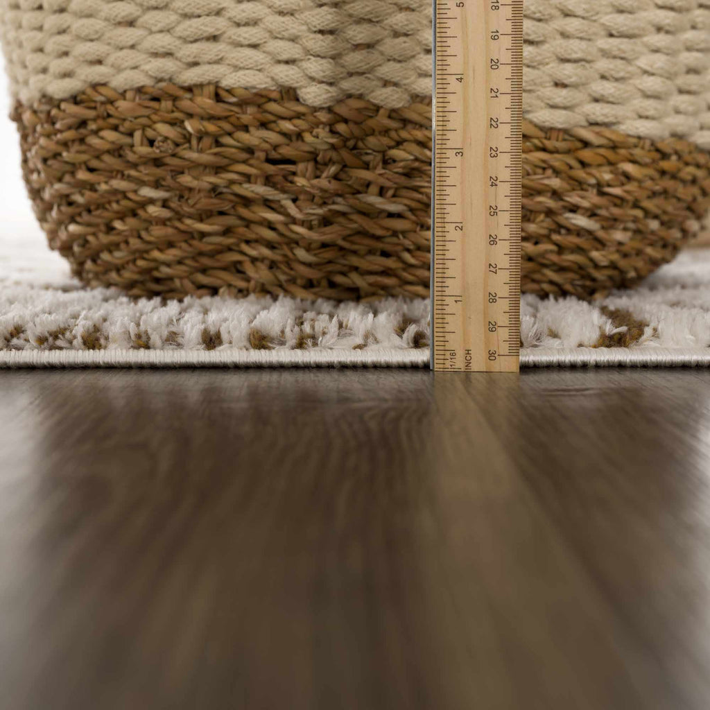 Leryn Brown & White Checkered Area Rug