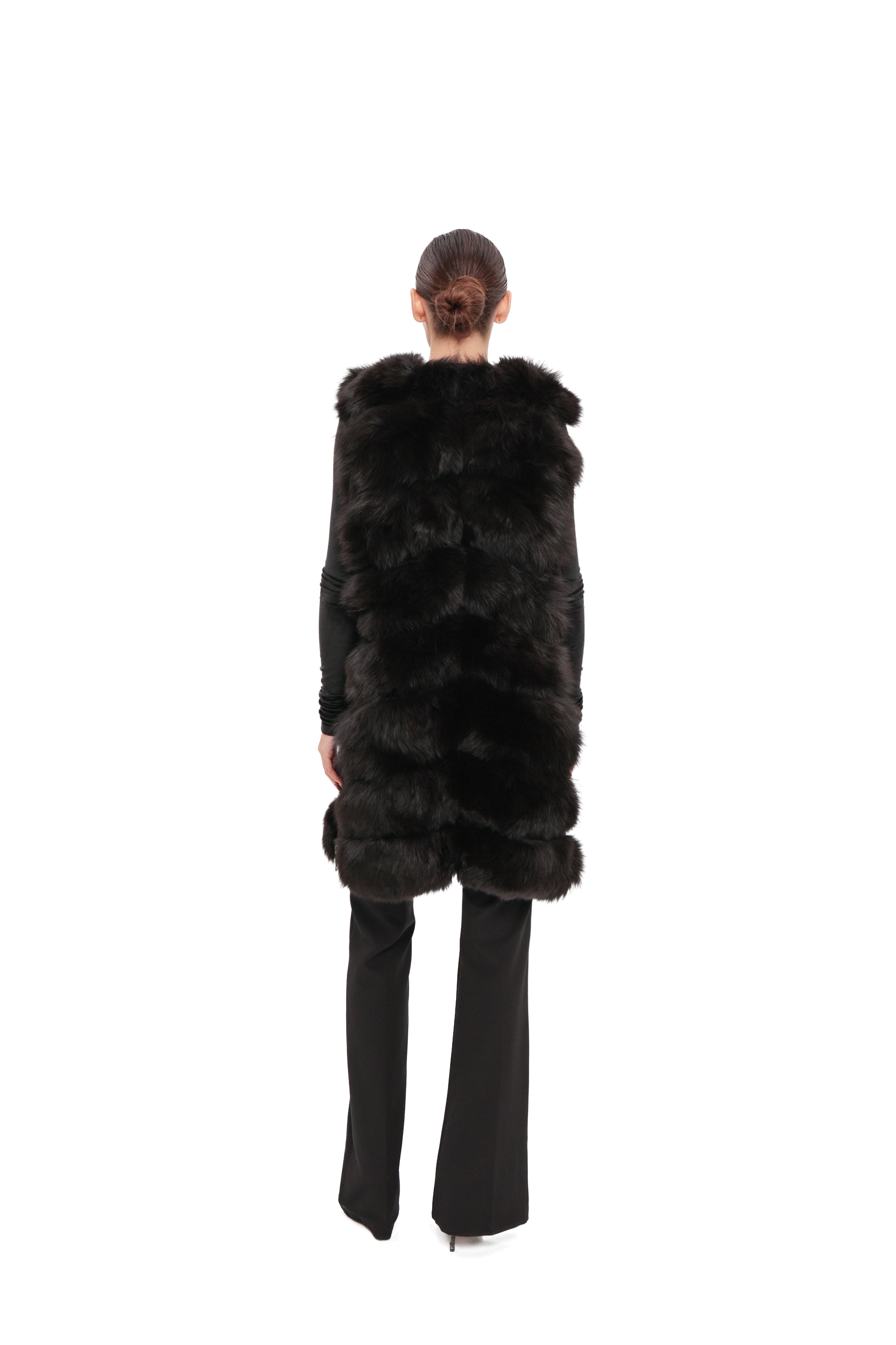 Genuine Polar Fox Fur Vest 90 cm