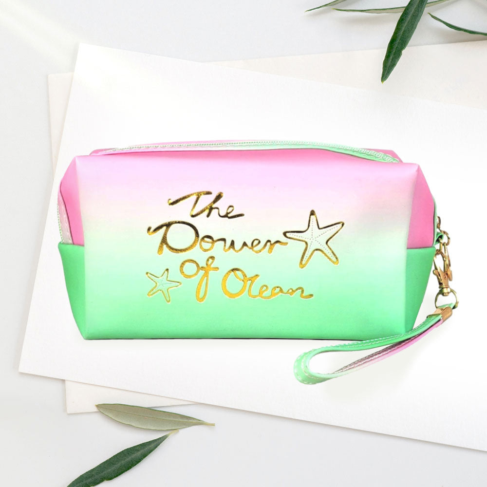 The Power of Ocean Message Starfish Pointed Ombre Pouch Bag