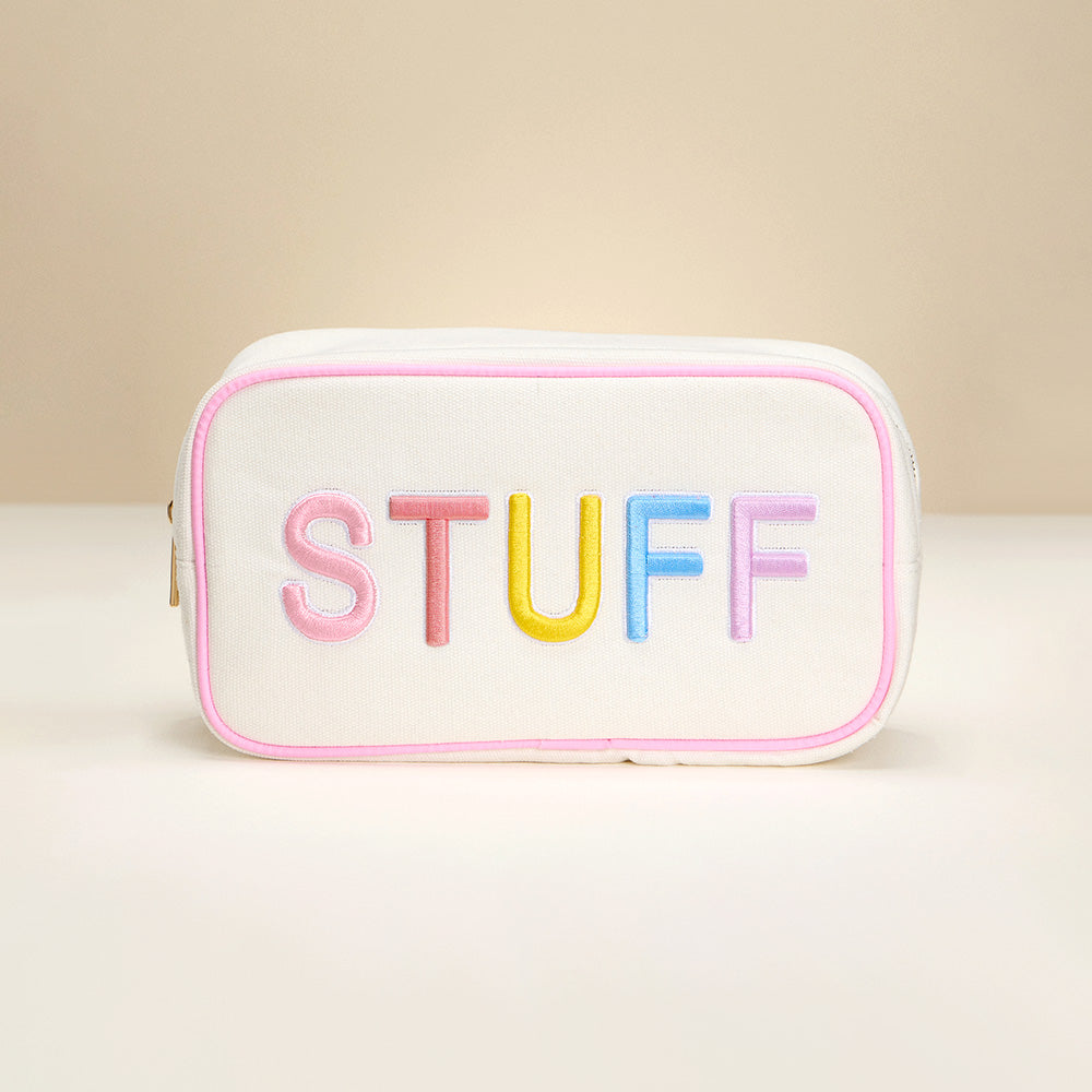 STUFF Message Embroidered Pouch Bag / Organizer