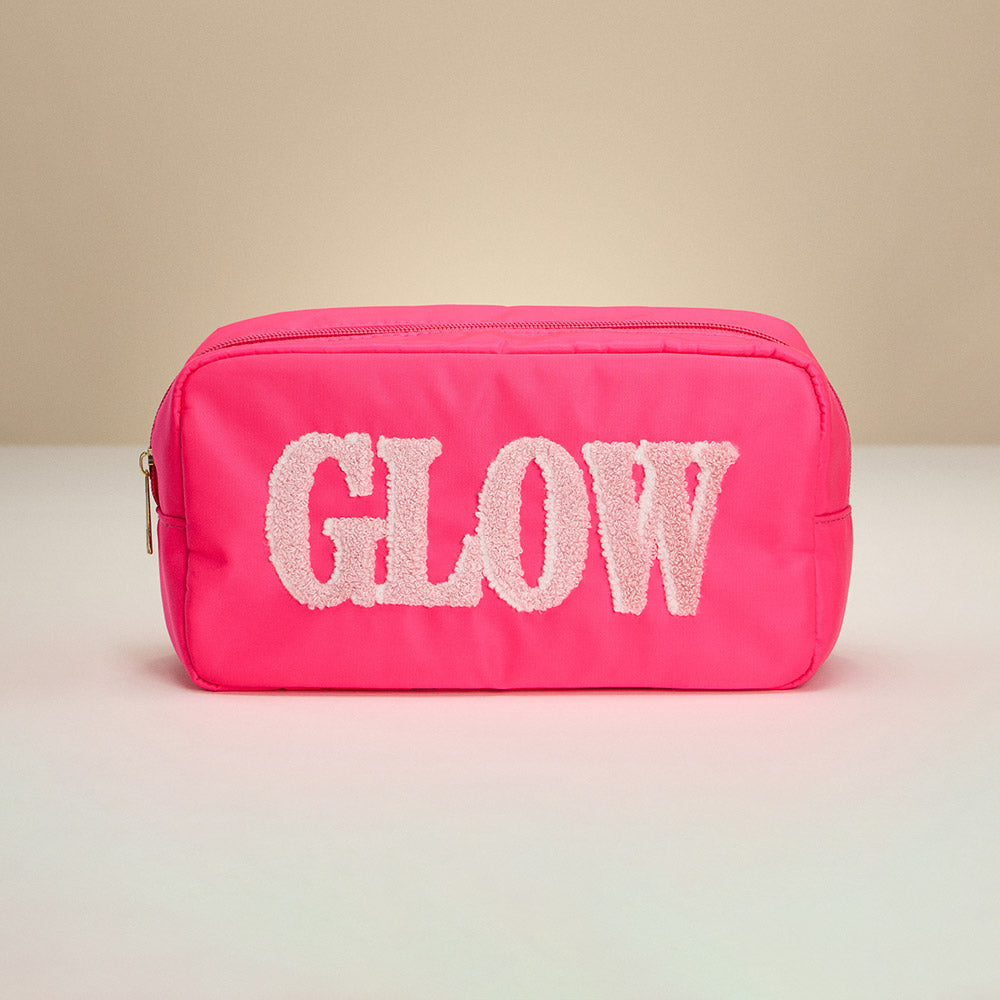 GLOW Message Patch Embroidered Pouch Bag / Organizer