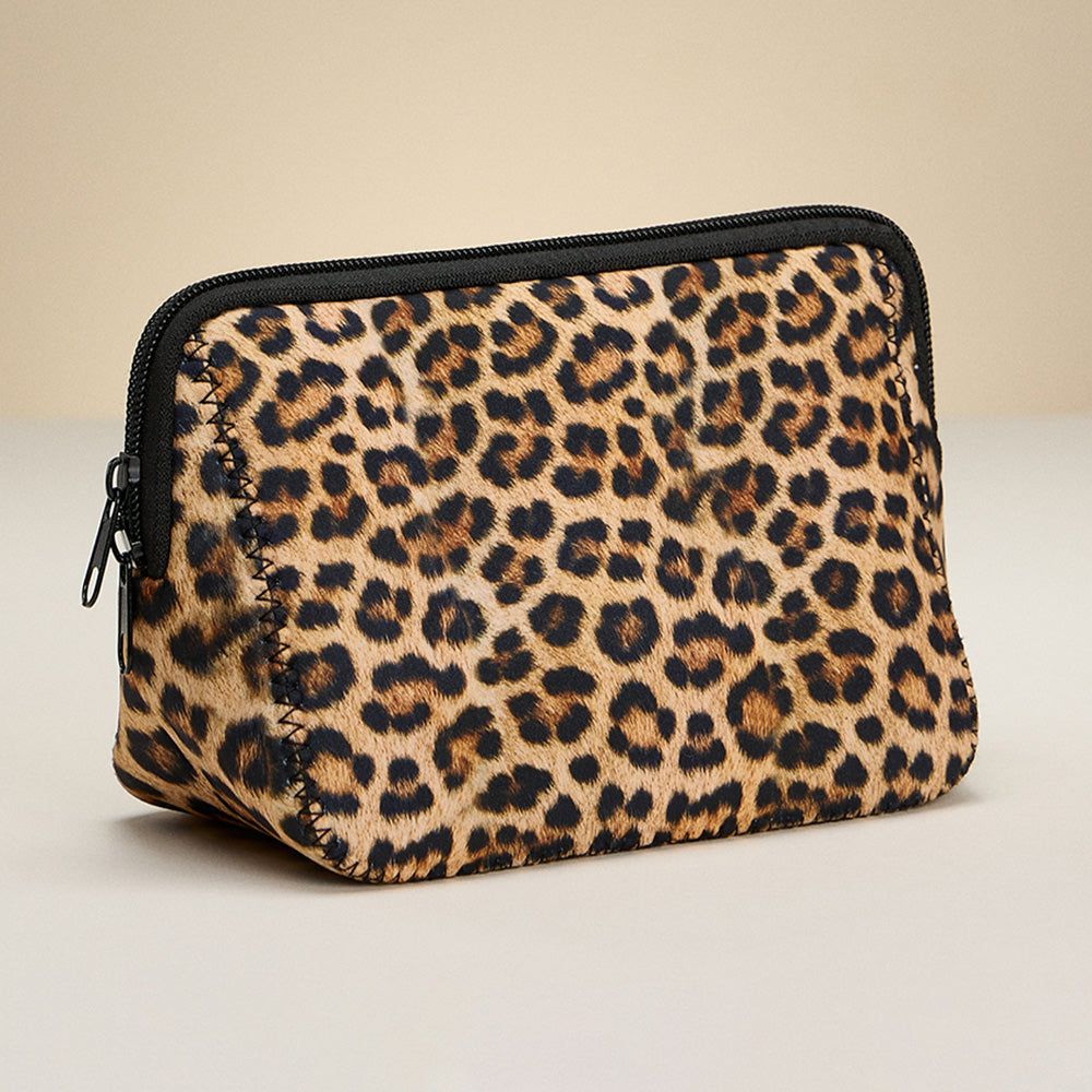 Leopard Printed Cosmetic Pouch Bag Organizer