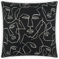 Face Up Black Throw Pillow With Insert