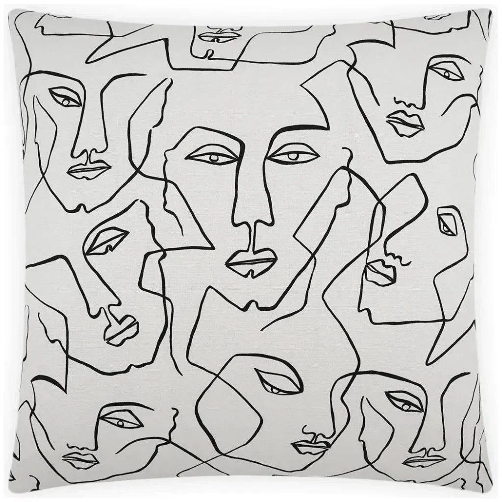 Face Up White Throw Pillow With Insert