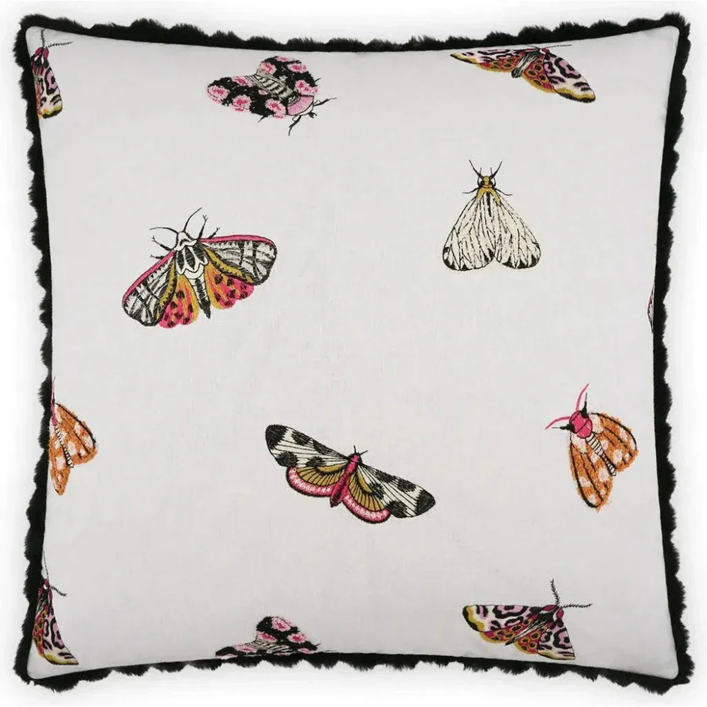 Flutter White Throw Pillow With Insert