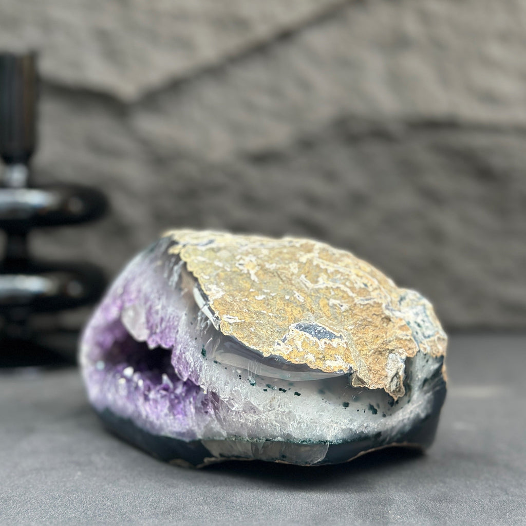 Uruguayan Amethyst & Agate Crystal Geode