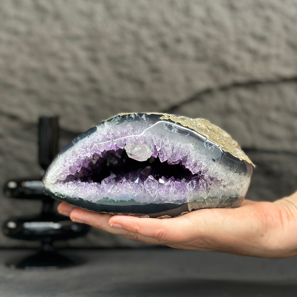 Uruguayan Amethyst & Agate Crystal Geode