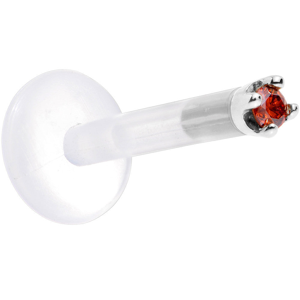 Solid 14K White Gold 1.5mm Genuine Red Diamond Bioplast Push in Monroe