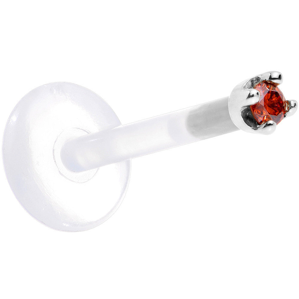 Solid 14K White Gold 1.5mm Genuine Red Diamond Bioplast Push in Monroe