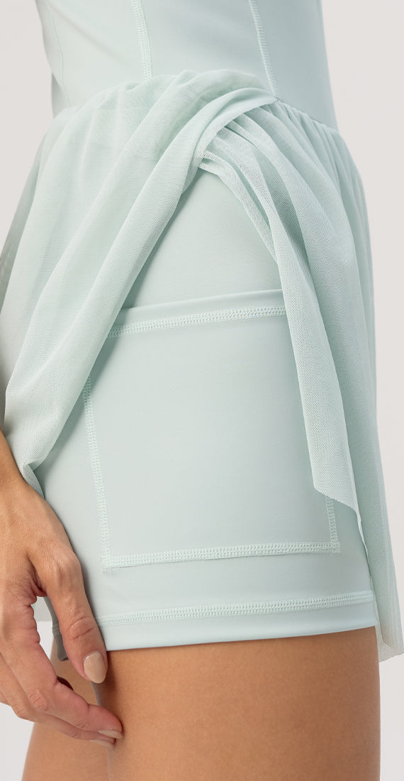 AQUA MOON ZIPPER DRESS