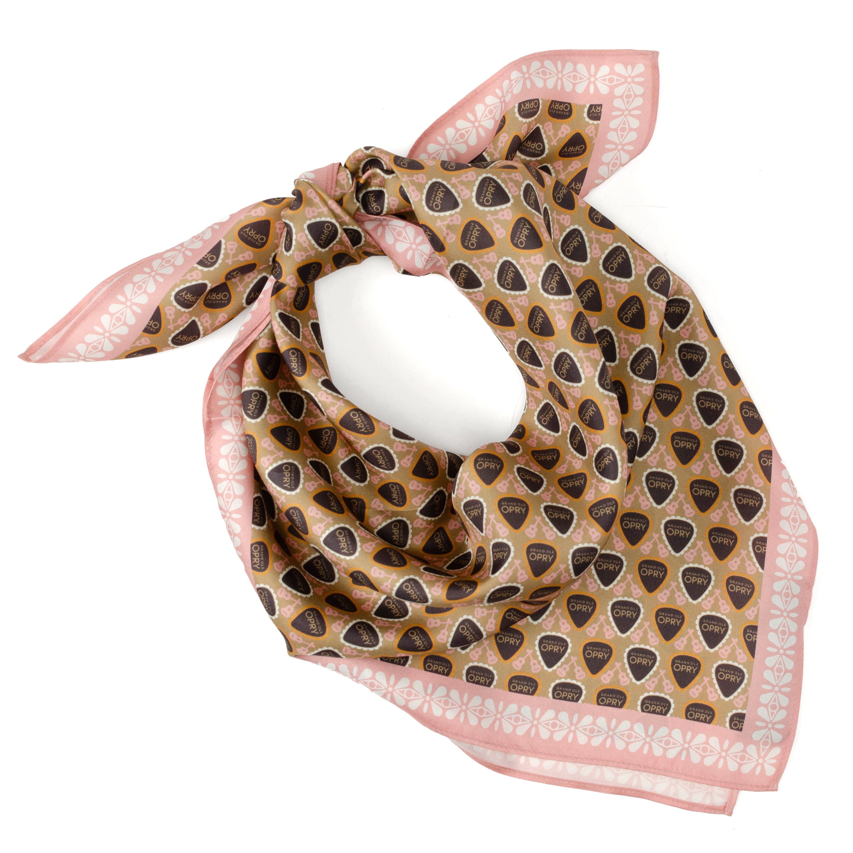 Grand Ole Opry Pink Multi Satin Handkerchief Scarf