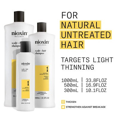 Nioxin System 1 Shampoo Cleanser 10.1 fl oz - New