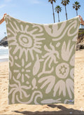 Flora Plush Throw - Sage